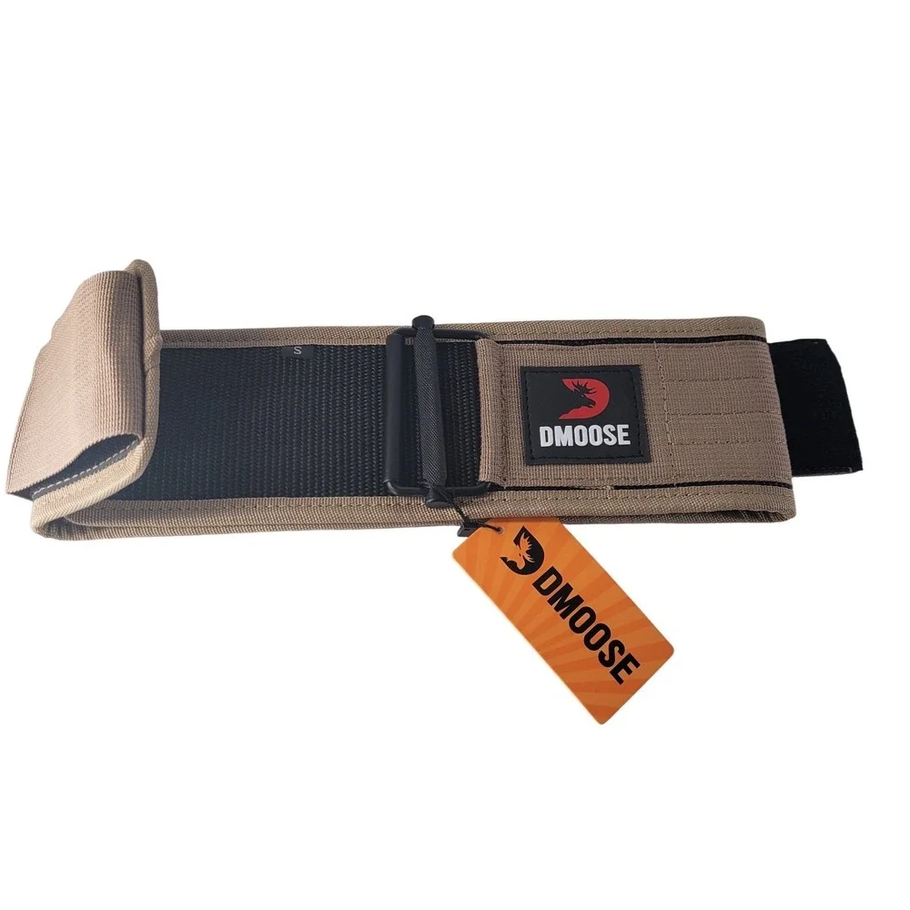 DMOOSE Weightlifting Belt‎ Tan Size S Adjustable Buckle Gym Fitness Support